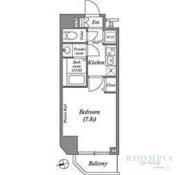ルクレ上北沢ルネサンスコート 1Kの間取図画像