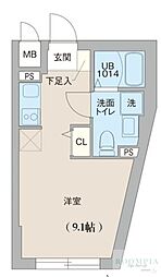 クリオ ラモード目黒洗足 ワンルームの間取図画像