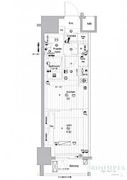 プレミアムキューブ亀戸 1DKの間取図画像