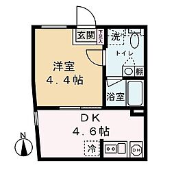 レピュア亀有レジデンス ワンルームの間取図画像