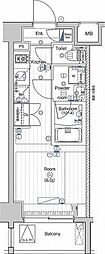 PREMIUMCUBE大井町#mo ワンルームの間取図画像