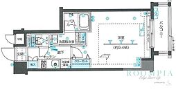 ZOOM目黒不動前 1Kの間取図画像