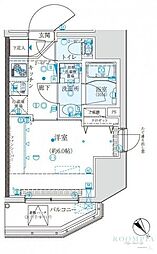 クレイシア五反田駅前 1Kの間取図画像
