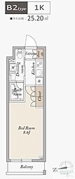 アジールコート武蔵新田 1Kの間取図画像