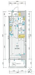 プレール・ドゥーク豊洲2 1Kの間取図画像