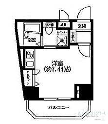 レガリアタワーレジデンス ワンルームの間取図画像
