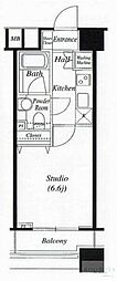 ファーストリアルタワー新宿 1Kの間取図画像