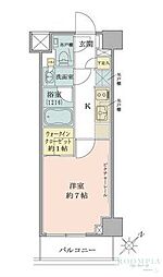 ザ・パークワンズ目黒不動前 1Kの間取図画像