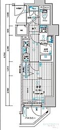 メインステージ千住中居町 1Kの間取図画像