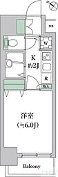 トーシンフェニックス田町 1Kの間取図画像