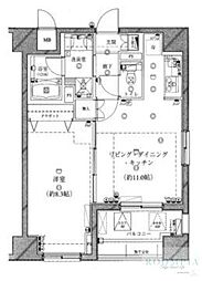 ライジングプレイス浅草参番館 1LDKの間取図画像