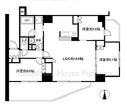 〜南東角住戸〜アデニウム押上アーバンイースト 3LDKの間取り