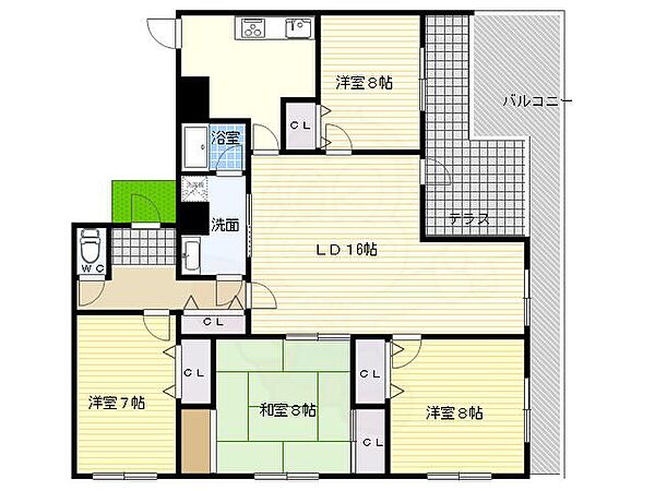 ヒルズコート刀根山 ｜大阪府豊中市刀根山１丁目(賃貸マンション4LDK・1階・106.94㎡)の写真 その2