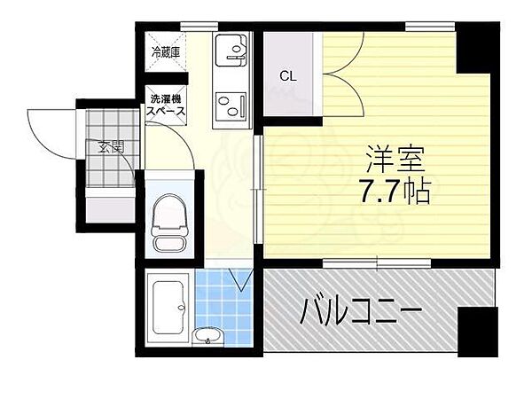 ラウム江坂 ｜大阪府吹田市豊津町(賃貸マンション1K・7階・25.03㎡)の写真 その2