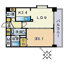 サン・トルース駅南 1LDKの間取図画像