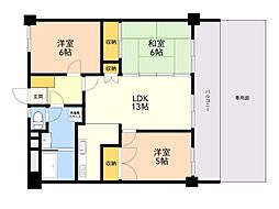 エバーライフ博多駅南 3LDKの間取図画像