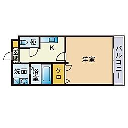 レジディア博多2 1Kの間取図画像