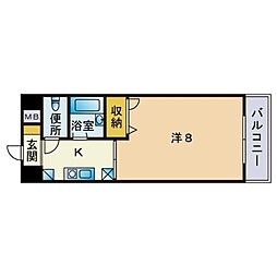 アリターレ博多 1Kの間取図画像