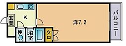 インプレザ竹下駅前2 1Kの間取図画像