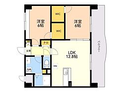 レブリアント板付 2LDKの間取図画像