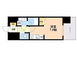 デュ・レジア博多レジデンス ワンルームの間取図画像