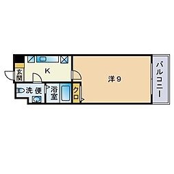 和光レジデンス博多 1Kの間取図画像