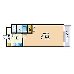 インプレザ竹下駅前2 1Kの間取図画像