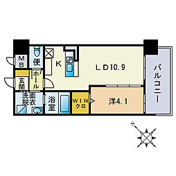 ウェルフォート比恵4番館 1LDKの間取図画像