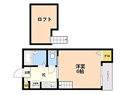 コーポ博多駅南 1Kの間取図画像