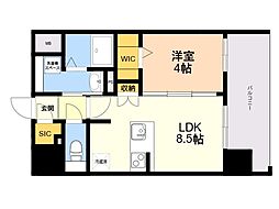 S-RESIDENCE博多駅東awesome 1LDKの間取図画像