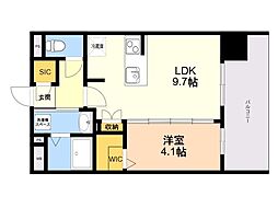 S-RESIDENCE博多駅東awesome 1LDKの間取図画像