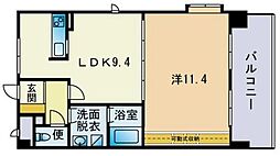 アロース博多 1LDKの間取図画像