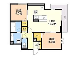 D-residence諸岡 2LDKの間取図画像
