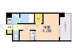 エンクレスト博多駅東2 ワンルームの間取図画像