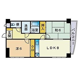 グランデレグルス 2LDKの間取図画像