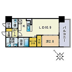 ウェルフォート比恵4番館 1LDKの間取図画像