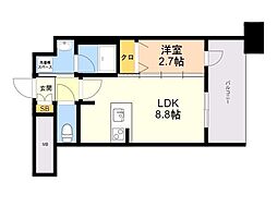 エンクレスト博多駅南GRACE 1LDKの間取図画像
