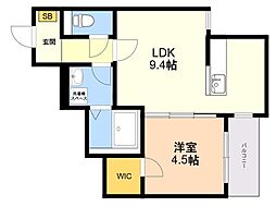 諸岡4丁目AP(仮) 1LDKの間取図画像