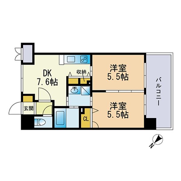 Ｓ－ＦＯＲＴ福岡東 902｜福岡県福岡市博多区榎田１丁目(賃貸マンション2DK・9階・41.15㎡)の写真 その2