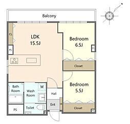 間取図画像 2LDK