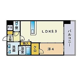 サムティ博多South 1LDKの間取図画像