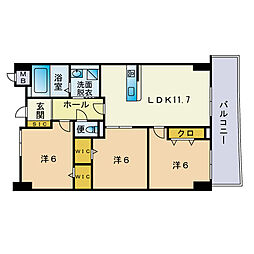 リオグランデ博多 3LDKの間取図画像
