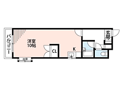 メゾンド丸善 5階ワンルームの間取り
