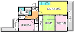 リバーサイド香椎 3LDKの間取図画像