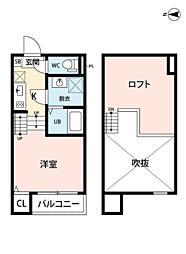 ベルフィーユ ワンルームの間取図画像