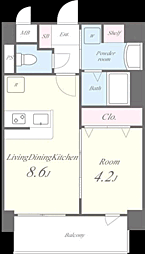 ウィングコート 1LDKの間取図画像