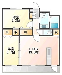 オリジン 2LDKの間取図画像