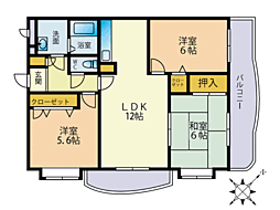 サンパティーク菜の花 3LDKの間取図画像