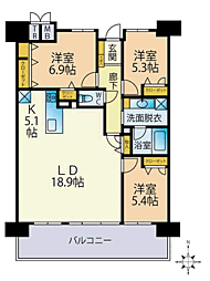 モントーレ香椎浜サーフタワーウェストウィング 3LDKの間取図画像
