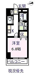 SKハイニックス 1Kの間取図画像